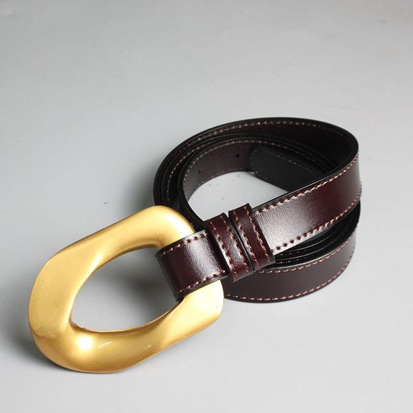 belts 2021 women retro big gold buckle head snap button genuine leather female trendy all-match belt casual, Black;brown
belts 2021 women retro big gold buckle head snap button genuine leather female trendy all-match belt casual, Black;brown