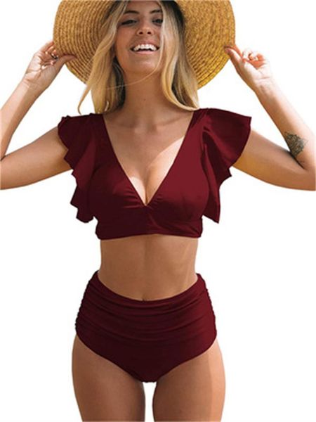 women's swimwear fashion solid color printing elastic split beach quick-drying swimsuit high waist ruffled deep v low-cut lightweight b, White;black
women's swimwear fashion solid color printing elastic split beach quick-drying swimsuit high waist ruffled deep v low-cut lightweight b, White;black