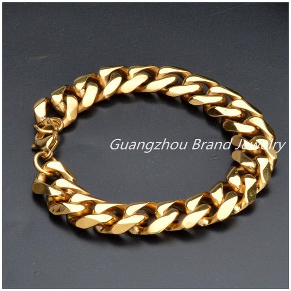 charm bracelets 8.66"*15mm 56g fashion 316l stainless steel 18kgold curb cuban chain mens boys bracelet bangle christmas gift, Golden;silver
charm bracelets 8.66"*15mm 56g fashion 316l stainless steel 18kgold curb cuban chain mens boys bracelet bangle christmas gift, Golden;silver