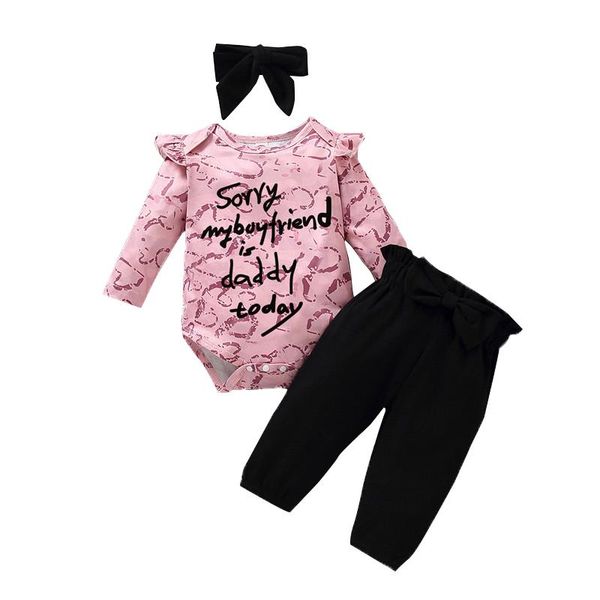 clothing sets 2021 spring baby girl clothes set long sleeved printed romper casual pant bow headband 3pcs suit born outfit valentine's, White
clothing sets 2021 spring baby girl clothes set long sleeved printed romper casual pant bow headband 3pcs suit born outfit valentine's, White
