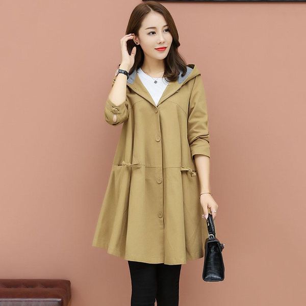 women's trench coats coat women mid-length 2021 spring autumn large size loose outwear stitching hooded ladies windbreaker female q157, Tan;black
women's trench coats coat women mid-length 2021 spring autumn large size loose outwear stitching hooded ladies windbreaker female q157, Tan;black