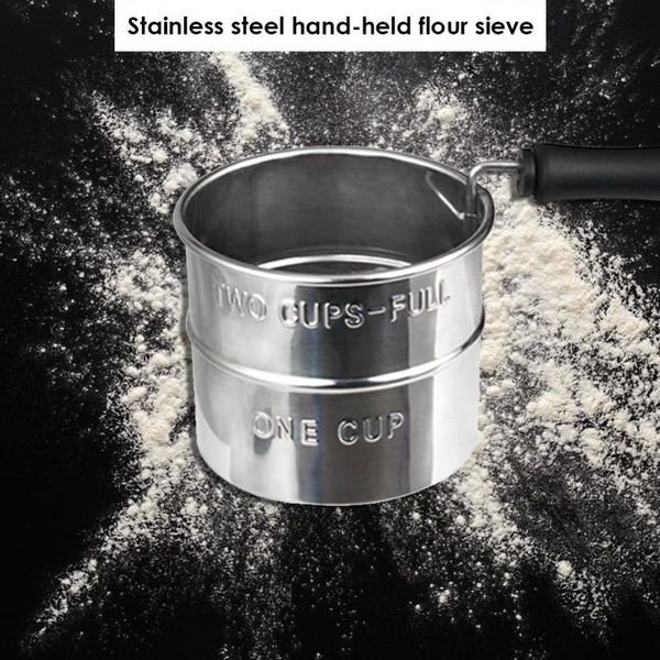 stainless steel handheld flour strainer mesh shaker sieve filter with long handle kitchen baking tools 22.2x9.2x7.6cm
stainless steel handheld flour strainer mesh shaker sieve filter with long handle kitchen baking tools 22.2x9.2x7.6cm