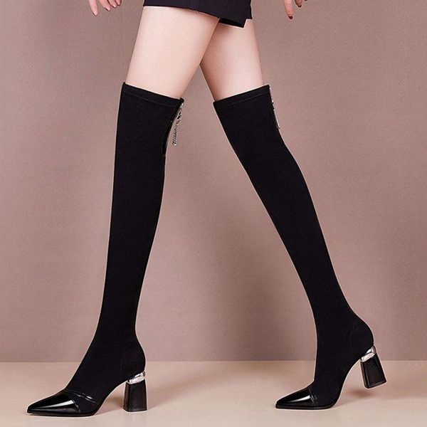 boots over-the-knee women's 2021 autumn and winter pointed toe rhinestone stretch high-heeled thick-heeled, Black
boots over-the-knee women's 2021 autumn and winter pointed toe rhinestone stretch high-heeled thick-heeled, Black