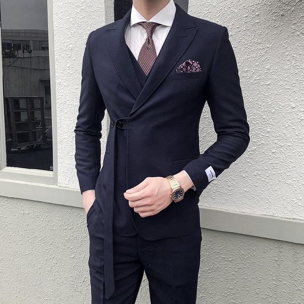 men's suits & blazers 3 pieces men business suits/male slim fit groom's wedding dress/man cotton fashion tuxedo jacket trousers, White;black
men's suits & blazers 3 pieces men business suits/male slim fit groom's wedding dress/man cotton fashion tuxedo jacket trousers, White;black
