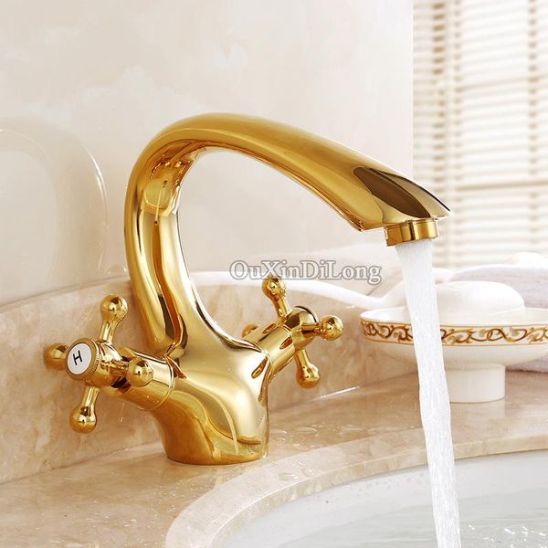 bathroom sink faucets golden/rose golden swan neck basin faucet dual handles vanity single hole mixer tap gd04
bathroom sink faucets golden/rose golden swan neck basin faucet dual handles vanity single hole mixer tap gd04