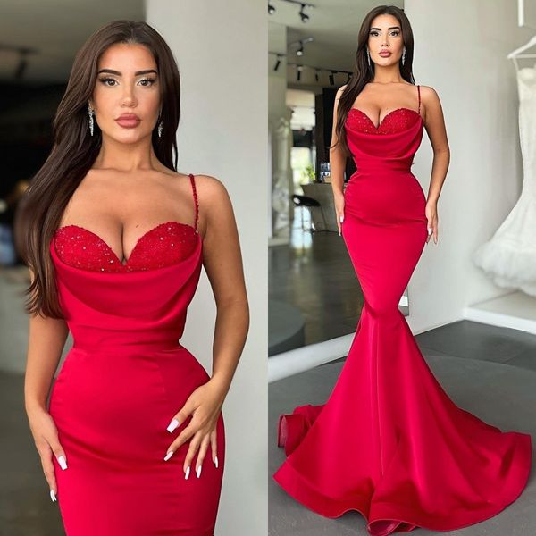 2021 red evening dresses sleeveless sweetheart satin mermaid prom dress party custom made vestidos de fiesta, Black;red
2021 red evening dresses sleeveless sweetheart satin mermaid prom dress party custom made vestidos de fiesta, Black;red