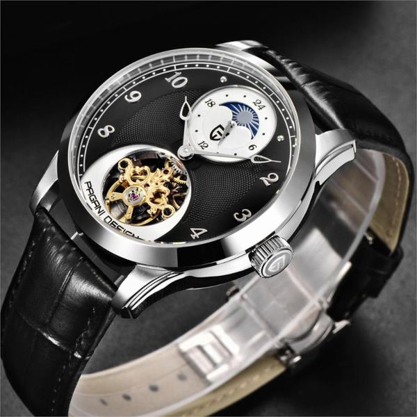 PAGANI DESIGN New Fashion Men's Mechanical Watch Leather Tourbillon Waterproof Clock Men Quartz Wristwatches Men's Quartz Watch, Slivery;brown
PAGANI DESIGN New Fashion Men's Mechanical Watch Leather Tourbillon Waterproof Clock Men Quartz Wristwatches Men's Quartz Watch, Slivery;brown