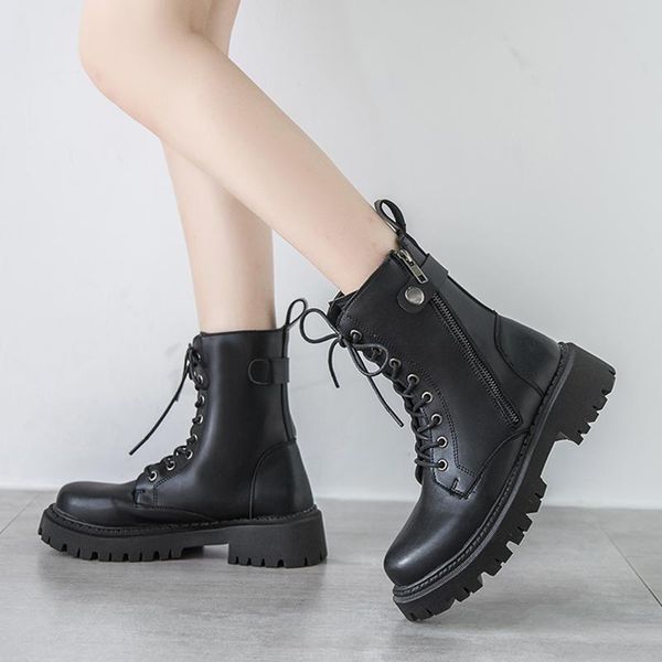 boots round toe casual lace up pu leather woman platform black motorcycle botas drop autumn winter ankle for women
boots round toe casual lace up pu leather woman platform black motorcycle botas drop autumn winter ankle for women
