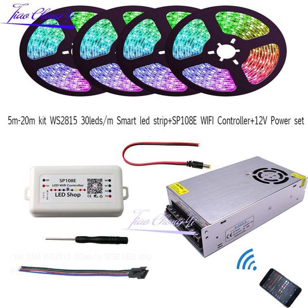strips 5m-20m kit ws2815 30leds/m rgb dream full color smart addressable pixel led strip+sp108e wifi controller+12v power set
strips 5m-20m kit ws2815 30leds/m rgb dream full color smart addressable pixel led strip+sp108e wifi controller+12v power set