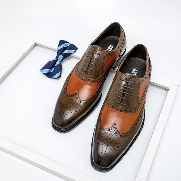 dress shoes brand men genuine wingtip leather formal oxford pointed toe lace-up oxfords brogues wedding business platform, Black
dress shoes brand men genuine wingtip leather formal oxford pointed toe lace-up oxfords brogues wedding business platform, Black