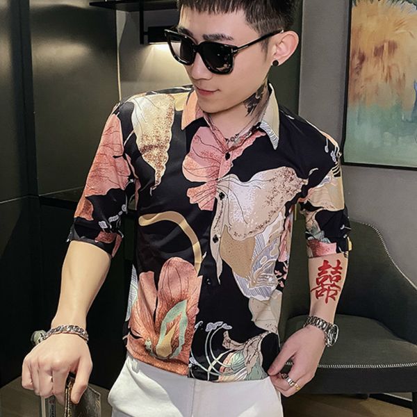 luxury flower men's short sleeve streetwear shirts 2021 will see skinny casual fit shirt social party nightclub clothes hqlp, White;black
luxury flower men's short sleeve streetwear shirts 2021 will see skinny casual fit shirt social party nightclub clothes hqlp, White;black