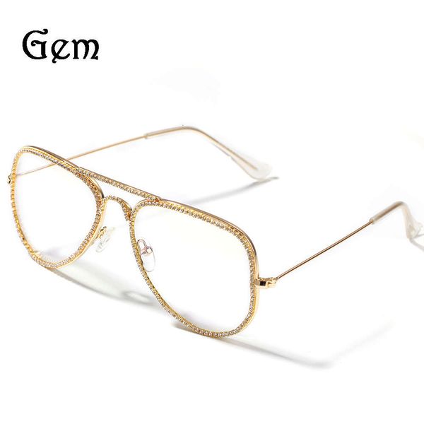 new diamond inlaid metal frame glasses fashion avant-garde trendsetter's full frame gold decorative glasses, Silver
new diamond inlaid metal frame glasses fashion avant-garde trendsetter's full frame gold decorative glasses, Silver