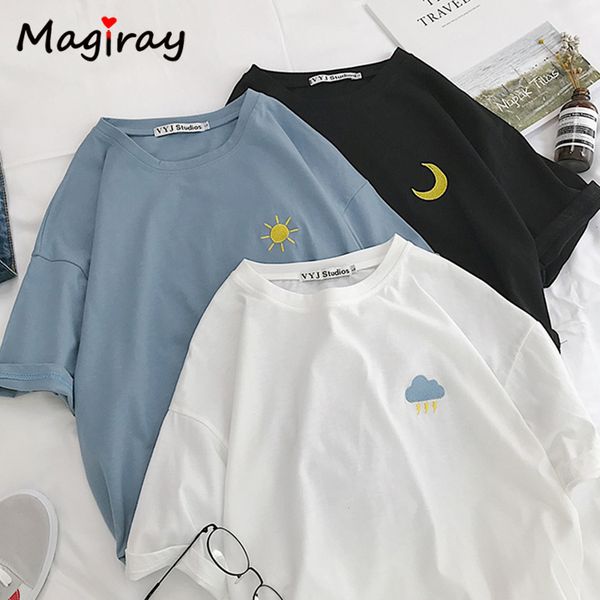 2021 new magiray harajuku cute t women drop sleeve moon sun cartoon embroidery kawaii korean tumblr female casual tee shirt 472 vap6, White
2021 new magiray harajuku cute t women drop sleeve moon sun cartoon embroidery kawaii korean tumblr female casual tee shirt 472 vap6, White