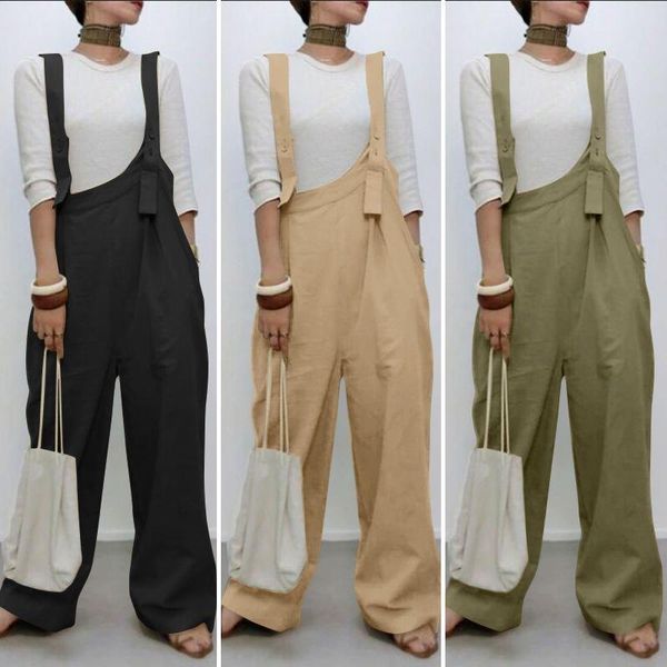 women's dungarees jumpsuits 2021 zanzea fashion summer overalls casual wide leg playsuits female solid asymmetrical rompers 5xl, Black;white
women's dungarees jumpsuits 2021 zanzea fashion summer overalls casual wide leg playsuits female solid asymmetrical rompers 5xl, Black;white