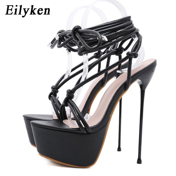 eilyken new design narrow band cross-tied platform sandals summer fashion ankle lace-up thin high heels women's party shoes 210308, Black
eilyken new design narrow band cross-tied platform sandals summer fashion ankle lace-up thin high heels women's party shoes 210308, Black