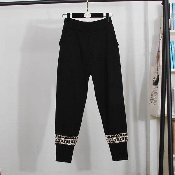 fashion black tracksuits knitted set women handwork beading embroidery sweater long pants outfits female loose casual knit suit trlh, Blue
fashion black tracksuits knitted set women handwork beading embroidery sweater long pants outfits female loose casual knit suit trlh, Blue