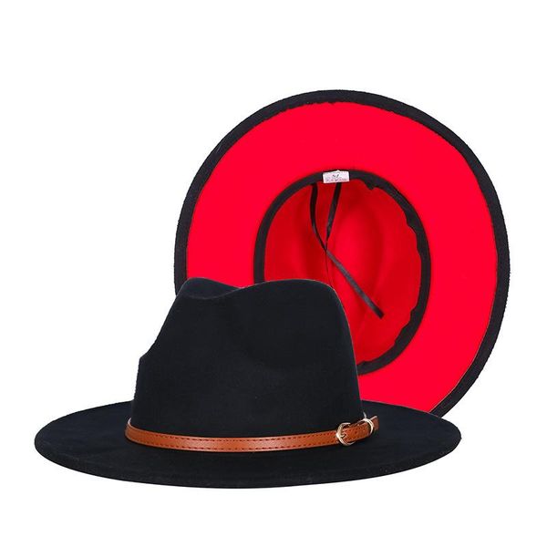 wide brim hats 2022 double color women men fedoras european fashion woolen jazz hat belt cap spring autumn winter, Blue;gray
wide brim hats 2022 double color women men fedoras european fashion woolen jazz hat belt cap spring autumn winter, Blue;gray