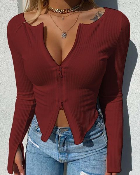 women's t-shirt women spring autumn zipper up ribbed crop open stitch knitted tunic stylish tee solid slim t shirts, White
women's t-shirt women spring autumn zipper up ribbed crop open stitch knitted tunic stylish tee solid slim t shirts, White