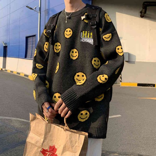 winter sweater men's oversize loose simple printing smiling face thicken knitted pullover o-neck warm sweaters male cloth, Black
winter sweater men's oversize loose simple printing smiling face thicken knitted pullover o-neck warm sweaters male cloth, Black