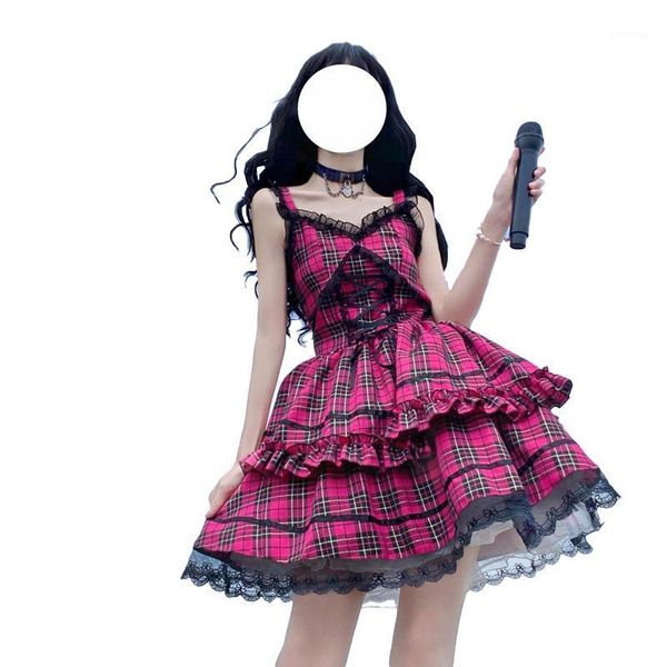 casual dresses original jsk lolita dress women street girl dark rock plaid female mini sling strap lace ball gown mujer, Black;gray
casual dresses original jsk lolita dress women street girl dark rock plaid female mini sling strap lace ball gown mujer, Black;gray