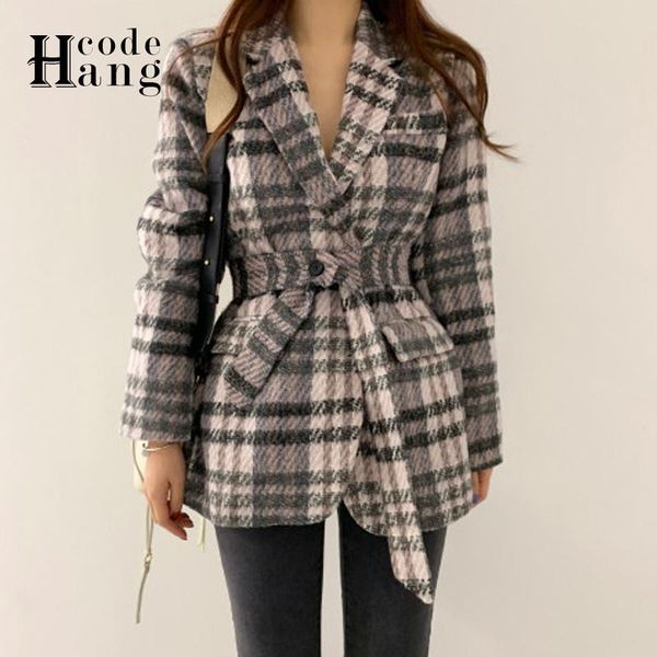 women's wool & blends hangcode 2021 winter pink plaid jacket coat with belt casual warm padded soft woolen overcoat fashion ol office s, Black
women's wool & blends hangcode 2021 winter pink plaid jacket coat with belt casual warm padded soft woolen overcoat fashion ol office s, Black
