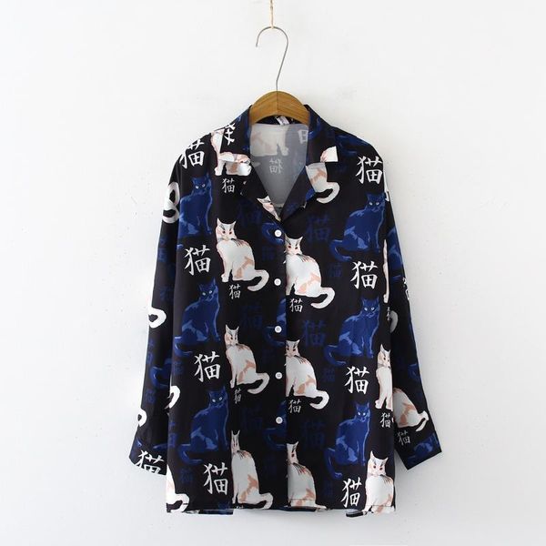 autumn women long sleeve sweet cats print cotton blouses shirts casual loose office shirt blouse women's, White
autumn women long sleeve sweet cats print cotton blouses shirts casual loose office shirt blouse women's, White