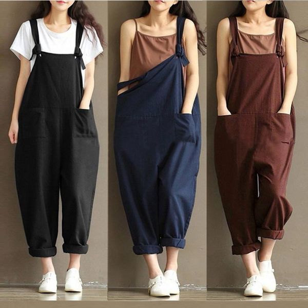 women's jumpsuits & rompers womens loose jumpsuit strap belt bib trousers casual overall pants fashion cotton solid color one piece har, Black;white
women's jumpsuits & rompers womens loose jumpsuit strap belt bib trousers casual overall pants fashion cotton solid color one piece har, Black;white