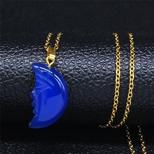 pendant necklaces 2021 blue witchcraft moon stainless steel natural stone chain women gold color jewelry collares mujer nxs04, Silver
pendant necklaces 2021 blue witchcraft moon stainless steel natural stone chain women gold color jewelry collares mujer nxs04, Silver