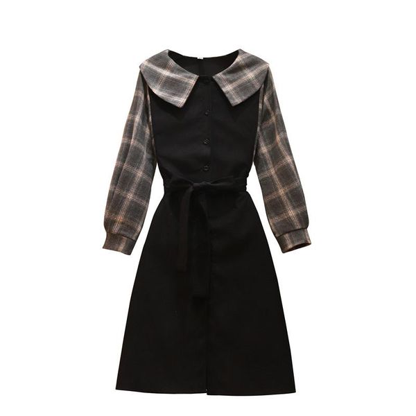 casual dresses spring fall style vestidos splicing black lattice robe elegant pastel plus size dress women a-line office ladies mini, Black;gray
casual dresses spring fall style vestidos splicing black lattice robe elegant pastel plus size dress women a-line office ladies mini, Black;gray