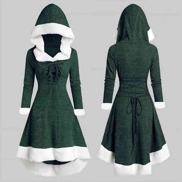 christmas hood lace up women dresses midi pullover with irregular hem and long sleeves a66, Black;gray
christmas hood lace up women dresses midi pullover with irregular hem and long sleeves a66, Black;gray