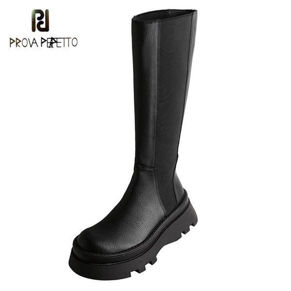 boots autumn and winter round toe platform with high tube knight cowhide stitching elastic mouth but knee, Black
boots autumn and winter round toe platform with high tube knight cowhide stitching elastic mouth but knee, Black