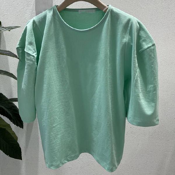 women's t-shirt 2021 summer shirt korean style solid color round neck puff sleeves casual female short-sleeved, White
women's t-shirt 2021 summer shirt korean style solid color round neck puff sleeves casual female short-sleeved, White