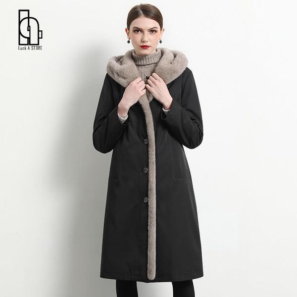 women's fur & faux 2021 autumn winter style clothing women long coat female both tow sides can wear imitation mink liner overcoat, Black
women's fur & faux 2021 autumn winter style clothing women long coat female both tow sides can wear imitation mink liner overcoat, Black