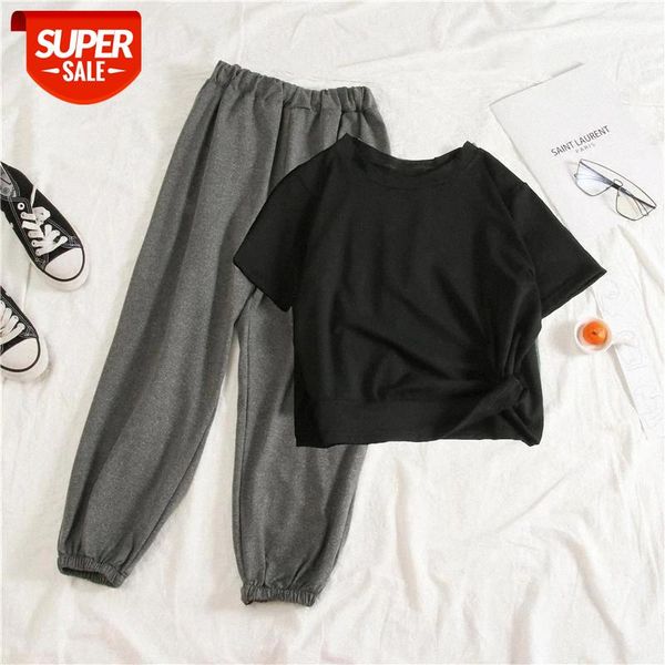 Korean style tees and high waist wide leg pants solid 2 piece set women outfits clothes loose 2020 joggers two pieces set #Nw1B, White
Korean style tees and high waist wide leg pants solid 2 piece set women outfits clothes loose 2020 joggers two pieces set #Nw1B, White