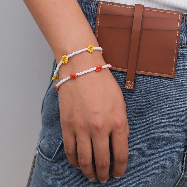 link, chain korean cute flowers daisy bracelets for women transparent colorful handmade beaded elastic wristband bohemian jewelry, Black
link, chain korean cute flowers daisy bracelets for women transparent colorful handmade beaded elastic wristband bohemian jewelry, Black