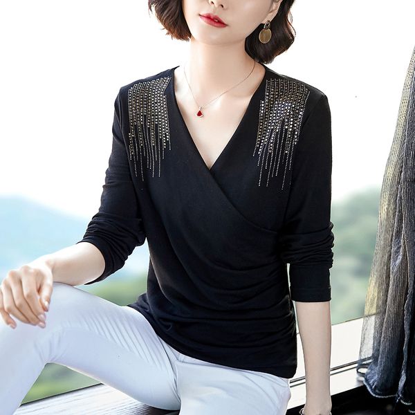 new 2021 tshirts spring and summer diamond-encrusted shirt long-sleeve slim t-shirt v-neck bottom tshirt women rvnh, White
new 2021 tshirts spring and summer diamond-encrusted shirt long-sleeve slim t-shirt v-neck bottom tshirt women rvnh, White