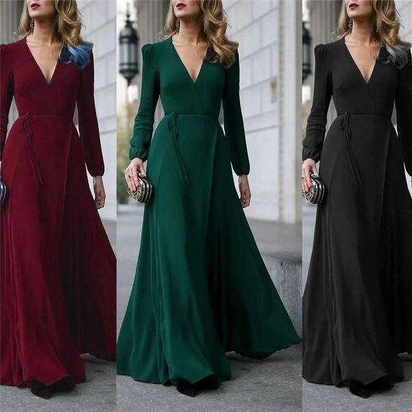 casual dresses 2021 spring women deep v neck high slit maxi long dress sleeve prom gown party solid elegant, Black;gray
casual dresses 2021 spring women deep v neck high slit maxi long dress sleeve prom gown party solid elegant, Black;gray