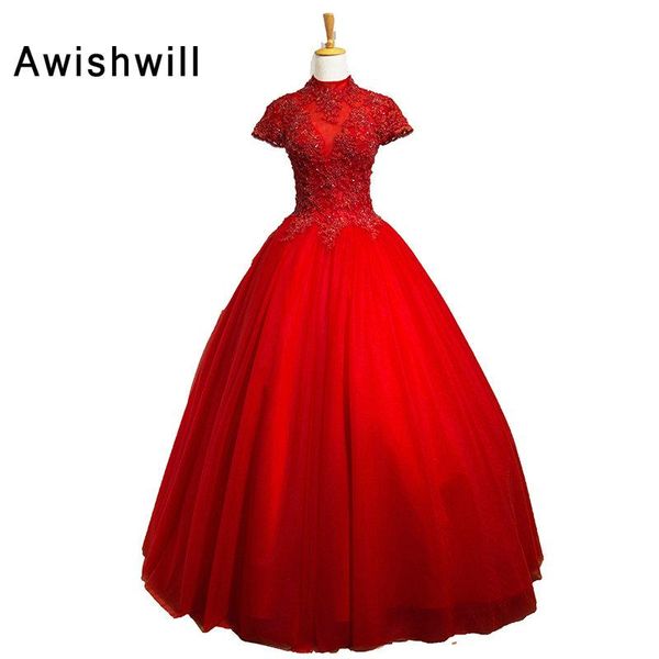 party dresses chic red evening ball gown long high neck applique beaded floor length short sleeve gowns women formal, White;black
party dresses chic red evening ball gown long high neck applique beaded floor length short sleeve gowns women formal, White;black