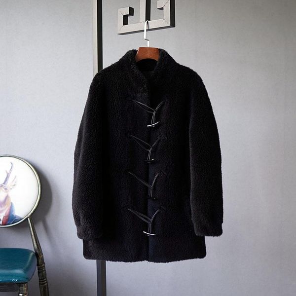 women's fur & faux 2021 autumn winter women genuine sheep shearling jackes lady fashion natural wool real overcoats female thick warm c, Black
women's fur & faux 2021 autumn winter women genuine sheep shearling jackes lady fashion natural wool real overcoats female thick warm c, Black