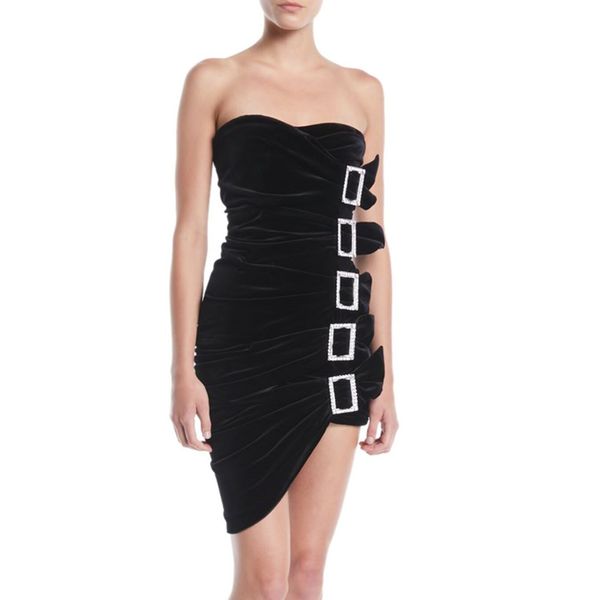 new women spring strapless backless buckles black mini lady 2021 designer fashion evening party vestido tlpr, Black;gray
new women spring strapless backless buckles black mini lady 2021 designer fashion evening party vestido tlpr, Black;gray