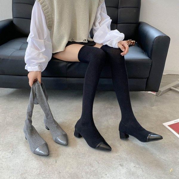 boots 2021 women over the knee high sock 5cm heels nightclub block crystal low glitter winter thigh, Black
boots 2021 women over the knee high sock 5cm heels nightclub block crystal low glitter winter thigh, Black