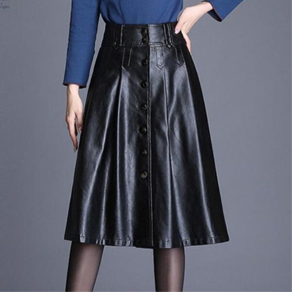 skirts women's pu leather skirt 2021 autumn winter fashion a-line solid color girl single breasted bottoms 1097, Black
skirts women's pu leather skirt 2021 autumn winter fashion a-line solid color girl single breasted bottoms 1097, Black