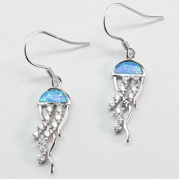 dangle & chandelier selling sea life animals blue opal stones cz jellyfish women's drop earrings, Silver
dangle & chandelier selling sea life animals blue opal stones cz jellyfish women's drop earrings, Silver