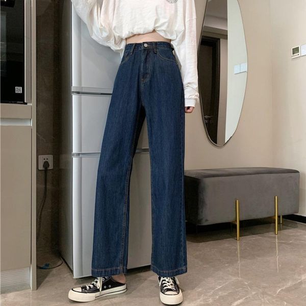 women's jeans woman pants dark straight high waist loose pantalones vaqueros mujer, Blue
women's jeans woman pants dark straight high waist loose pantalones vaqueros mujer, Blue