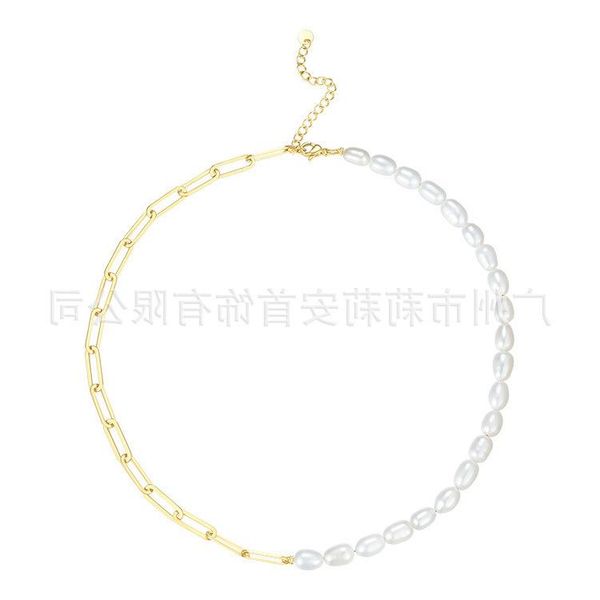 pendant necklaces 18k gold plated titanium steel design natural pearl clavicle chain temperament fashion necklace, Silver
pendant necklaces 18k gold plated titanium steel design natural pearl clavicle chain temperament fashion necklace, Silver