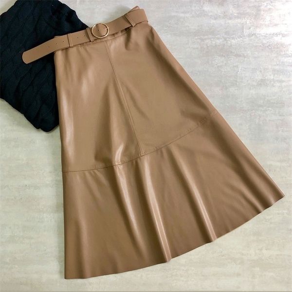 fall winter new western style fashion high waist slim all-match women pu leather skirt belt a-line long skirt 210310, Black
fall winter new western style fashion high waist slim all-match women pu leather skirt belt a-line long skirt 210310, Black