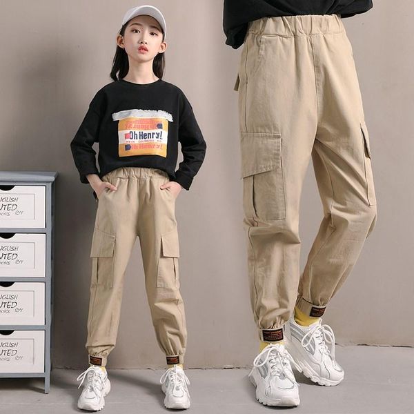 trousers high waist cargo pants for kids girls pure color cool pocket loose cotton sport running teens girl 4-15 years, Blue
trousers high waist cargo pants for kids girls pure color cool pocket loose cotton sport running teens girl 4-15 years, Blue
