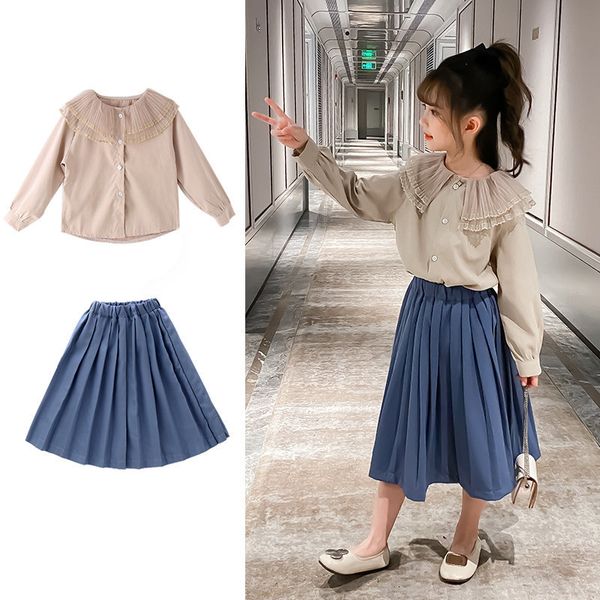 2021 new set of turtlenecks down blouse+ skirt plied 2 buns girls fall clothes children sets retro style france ssx6, White
2021 new set of turtlenecks down blouse+ skirt plied 2 buns girls fall clothes children sets retro style france ssx6, White
