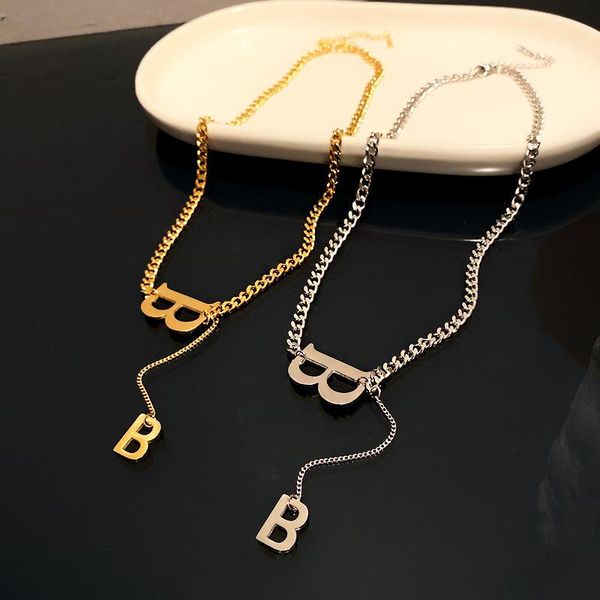 chains 2021 trend retro titanium steel letter b necklace for women's personality party decoration fashion punk jewelry, Silver
chains 2021 trend retro titanium steel letter b necklace for women's personality party decoration fashion punk jewelry, Silver