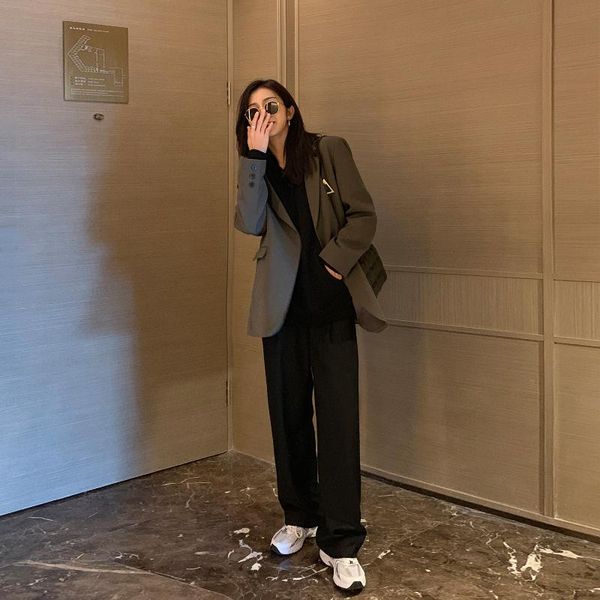 women's suits & blazers vintage oversized women blazer casual loose korean long sleeve winter cardigan veste femme clothing db60xf, White;black
women's suits & blazers vintage oversized women blazer casual loose korean long sleeve winter cardigan veste femme clothing db60xf, White;black